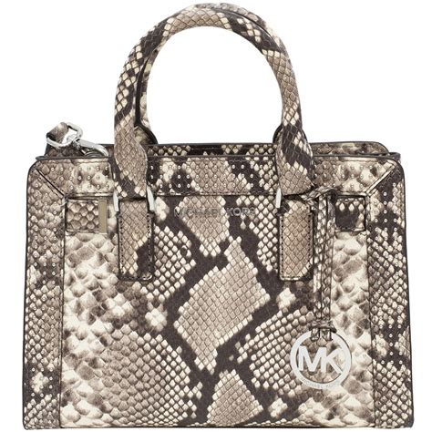 michael kors black snake purse tan straps|Michael Kors snakeskin handbag.